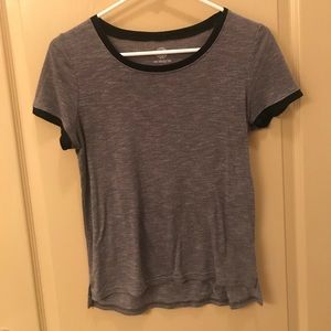 Grey and Black Ringer Tee Size S